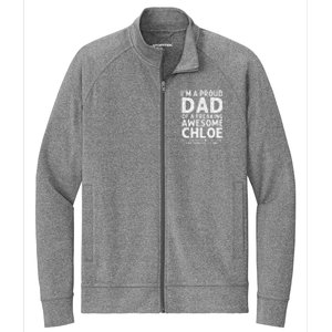 Dad Of CHLOE Gift Father's Day Funny Personalized Name Joke Stretch Full-Zip Cadet Jacket