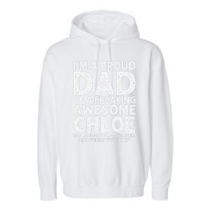 Dad Of CHLOE Gift Father's Day Funny Personalized Name Joke Garment-Dyed Fleece Hoodie