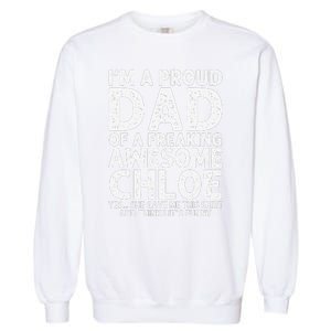 Dad Of CHLOE Gift Father's Day Funny Personalized Name Joke Garment-Dyed Sweatshirt