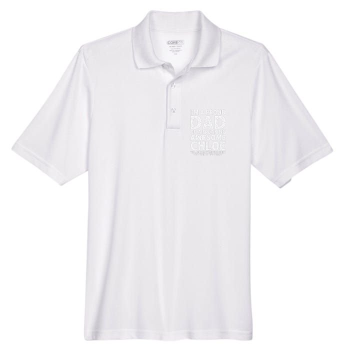 Dad Of CHLOE Gift Father's Day Funny Personalized Name Joke Men's Origin Performance Pique Polo