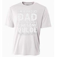 Dad Of CHLOE Gift Father's Day Funny Personalized Name Joke Cooling Performance Crew T-Shirt