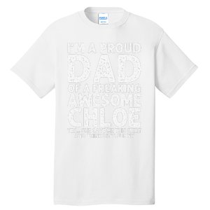 Dad Of CHLOE Gift Father's Day Funny Personalized Name Joke Tall T-Shirt