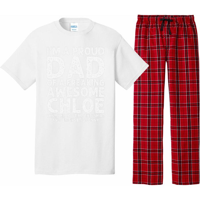 Dad Of CHLOE Gift Father's Day Funny Personalized Name Joke Pajama Set