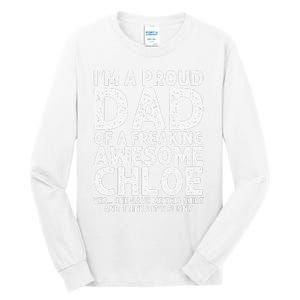 Dad Of CHLOE Gift Father's Day Funny Personalized Name Joke Tall Long Sleeve T-Shirt