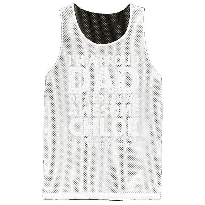 Dad Of CHLOE Gift Father's Day Funny Personalized Name Joke Mesh Reversible Basketball Jersey Tank