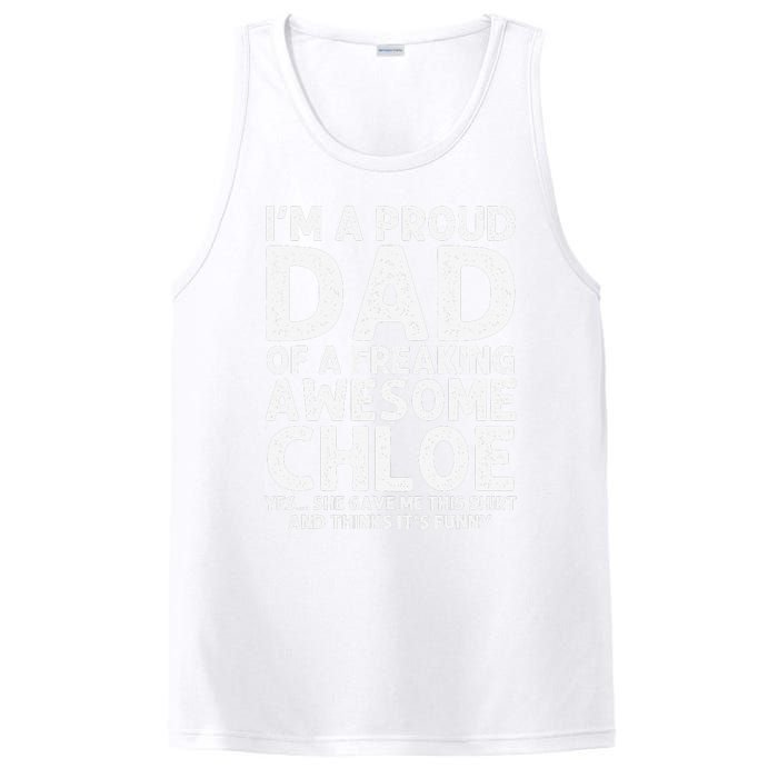 Dad Of CHLOE Gift Father's Day Funny Personalized Name Joke PosiCharge Competitor Tank