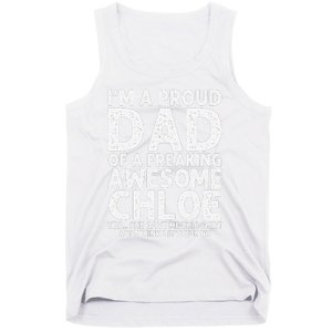 Dad Of CHLOE Gift Father's Day Funny Personalized Name Joke Tank Top