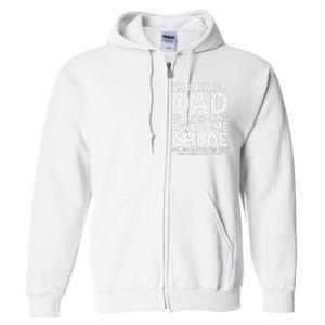 Dad Of CHLOE Gift Father's Day Funny Personalized Name Joke Full Zip Hoodie