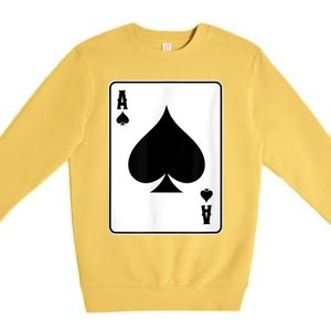 Deck Of Cards For Men Ace Spades Premium Crewneck Sweatshirt