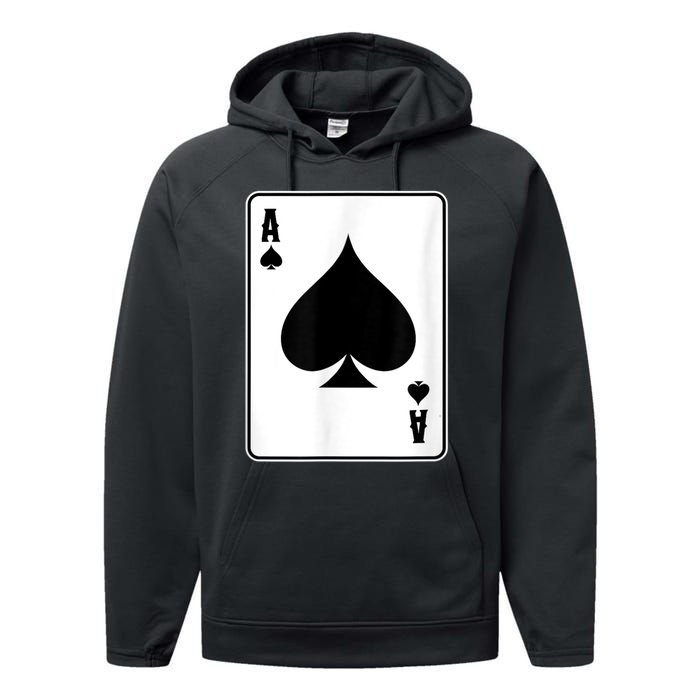 Deck Of Cards For Men Ace Spades Performance Fleece Hoodie