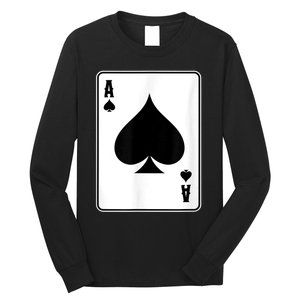 Deck Of Cards For Men Ace Spades Long Sleeve Shirt