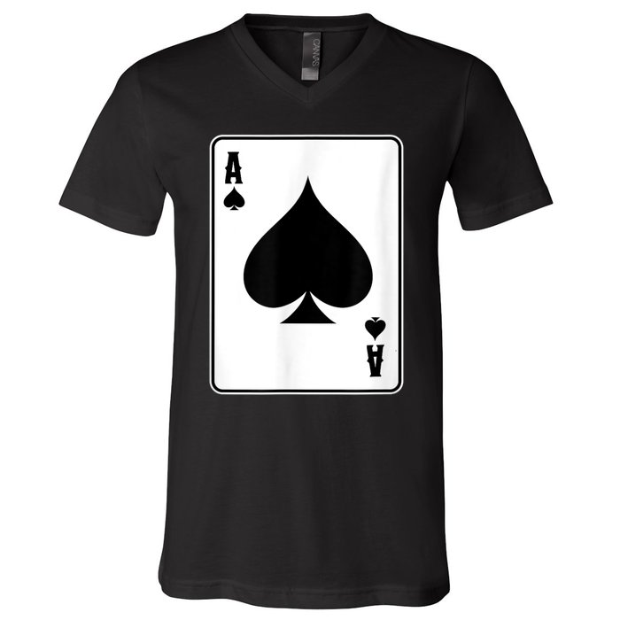 Deck Of Cards For Men Ace Spades V-Neck T-Shirt