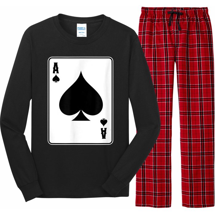 Deck Of Cards For Men Ace Spades Long Sleeve Pajama Set