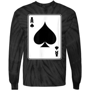 Deck Of Cards For Men Ace Spades Tie-Dye Long Sleeve Shirt