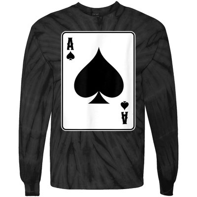 Deck Of Cards For Men Ace Spades Tie-Dye Long Sleeve Shirt