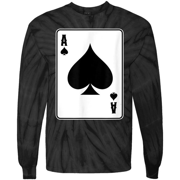 Deck Of Cards For Men Ace Spades Tie-Dye Long Sleeve Shirt