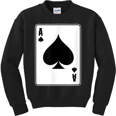 Deck Of Cards For Men Ace Spades Kids Sweatshirt