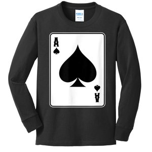 Deck Of Cards For Men Ace Spades Kids Long Sleeve Shirt