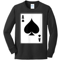 Deck Of Cards For Men Ace Spades Kids Long Sleeve Shirt