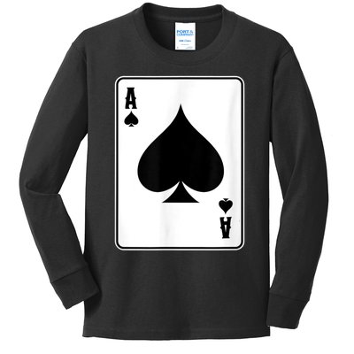 Deck Of Cards For Men Ace Spades Kids Long Sleeve Shirt