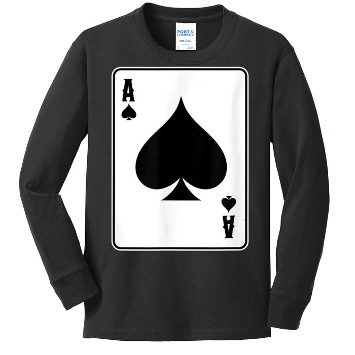 Deck Of Cards For Men Ace Spades Kids Long Sleeve Shirt