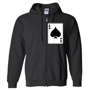 Deck Of Cards For Men Ace Spades Full Zip Hoodie