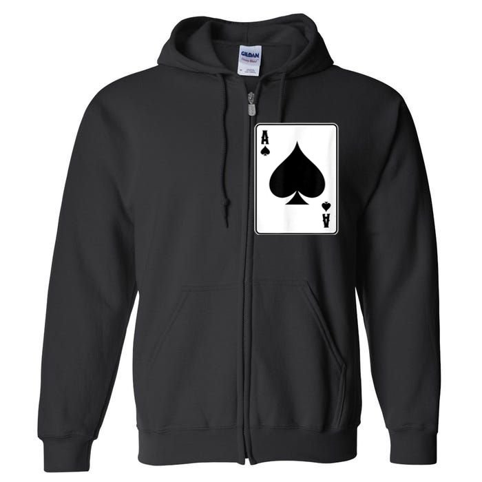 Deck Of Cards For Men Ace Spades Full Zip Hoodie