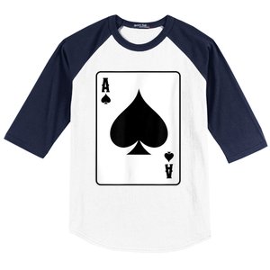 Deck Of Cards For Men Ace Spades Baseball Sleeve Shirt