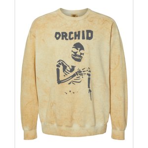 Deathwishinc Orchid Chaos Skeleton Silver Colorblast Crewneck Sweatshirt