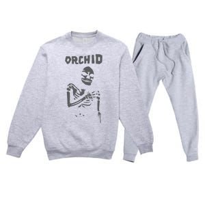 Deathwishinc Orchid Chaos Skeleton Silver Premium Crewneck Sweatsuit Set