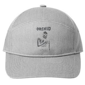 Deathwishinc Orchid Chaos Skeleton Silver 7-Panel Snapback Hat