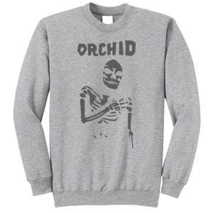 Deathwishinc Orchid Chaos Skeleton Silver Tall Sweatshirt