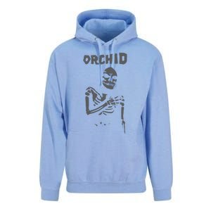 Deathwishinc Orchid Chaos Skeleton Silver Unisex Surf Hoodie