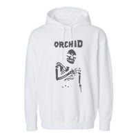 Deathwishinc Orchid Chaos Skeleton Silver Garment-Dyed Fleece Hoodie