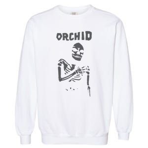 Deathwishinc Orchid Chaos Skeleton Silver Garment-Dyed Sweatshirt