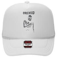 Deathwishinc Orchid Chaos Skeleton Silver High Crown Mesh Back Trucker Hat