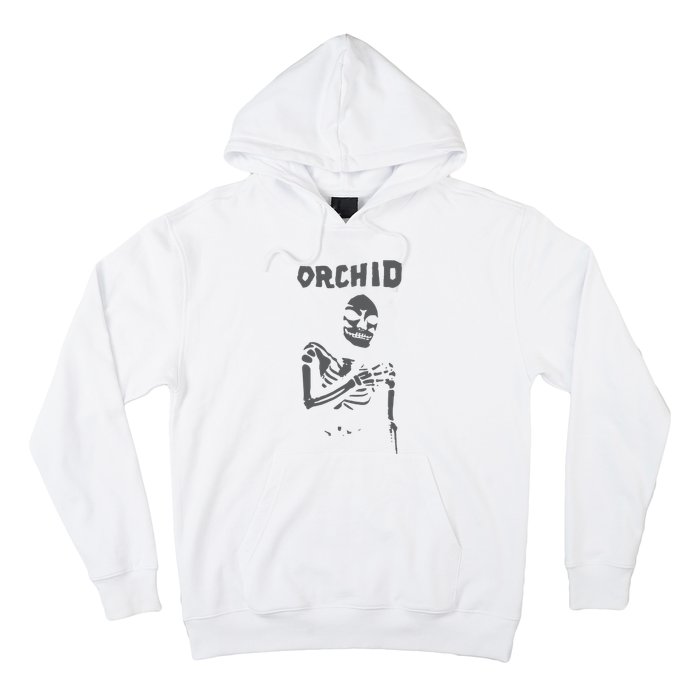 Deathwishinc Orchid Chaos Skeleton Silver Hoodie