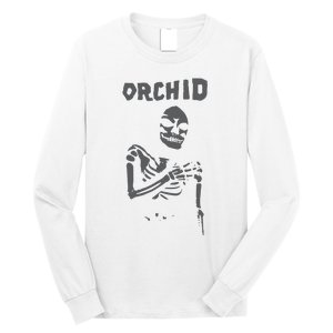 Deathwishinc Orchid Chaos Skeleton Silver Long Sleeve Shirt