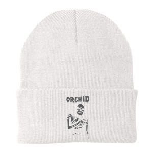 Deathwishinc Orchid Chaos Skeleton Silver Knit Cap Winter Beanie