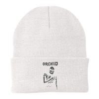 Deathwishinc Orchid Chaos Skeleton Silver Knit Cap Winter Beanie