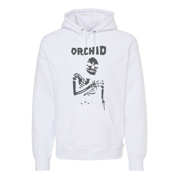 Deathwishinc Orchid Chaos Skeleton Silver Premium Hoodie