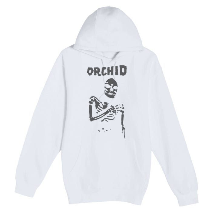 Deathwishinc Orchid Chaos Skeleton Silver Premium Pullover Hoodie