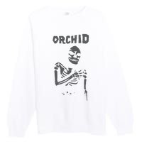 Deathwishinc Orchid Chaos Skeleton Silver Premium Crewneck Sweatshirt