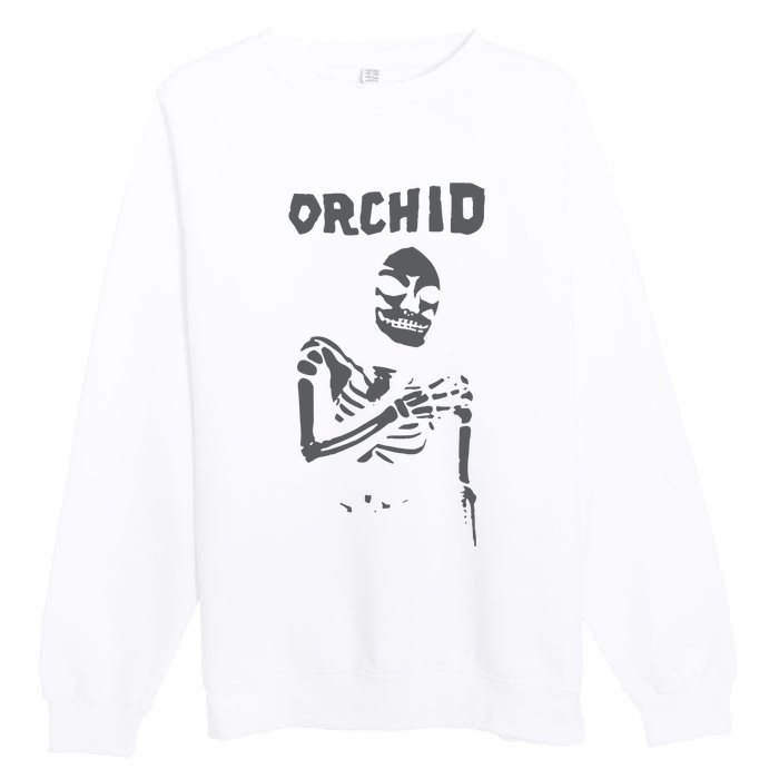 Deathwishinc Orchid Chaos Skeleton Silver Premium Crewneck Sweatshirt