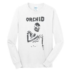 Deathwishinc Orchid Chaos Skeleton Silver Tall Long Sleeve T-Shirt