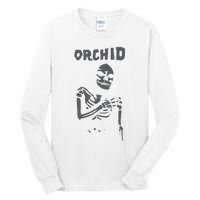 Deathwishinc Orchid Chaos Skeleton Silver Tall Long Sleeve T-Shirt