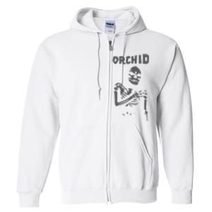 Deathwishinc Orchid Chaos Skeleton Silver Full Zip Hoodie