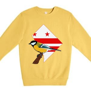 District Of Columbia Us Flag State Bird Premium Crewneck Sweatshirt