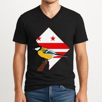 District Of Columbia Us Flag State Bird V-Neck T-Shirt
