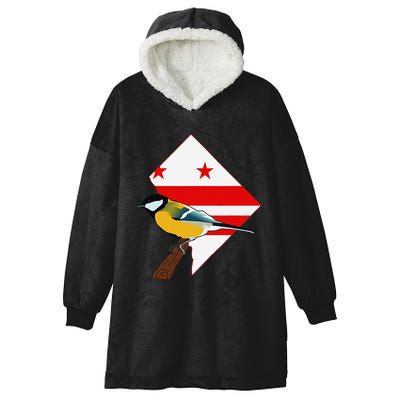 District Of Columbia Us Flag State Bird Hooded Wearable Blanket